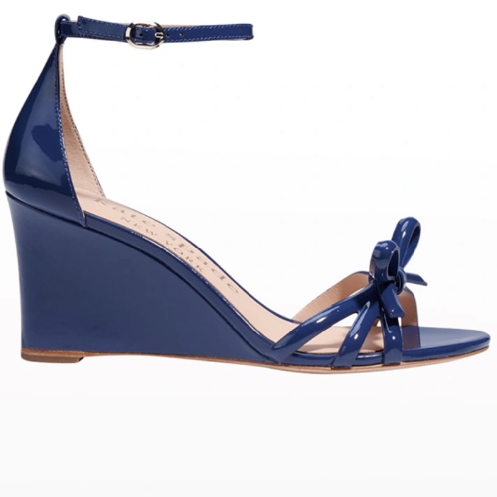 KATE SPADE New York Flamenco Wedge Heels color Blue Size 7 Excellent Condition!